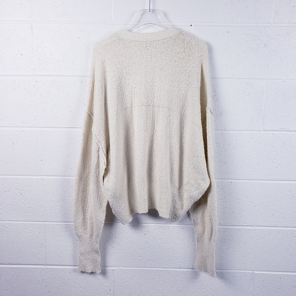 Free People Found My Friend Cardi Cardigan Sweater Cream Women's Large OB1329716 - Picture 8 of 15